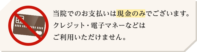 お支払いは現金のみでございます