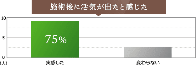 施術後に活気が出たと感じた
